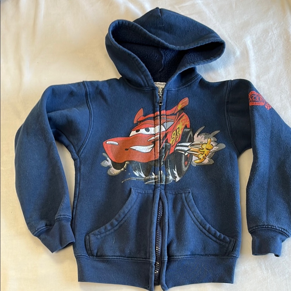 Youth XS Disney Parks Lightning McQueen Blue Cars Hoodie